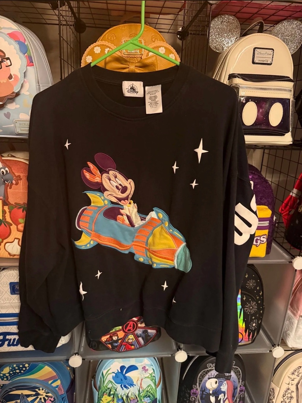 Disney Black Mickey Mouse Space Racer Pullover Sweatshirt